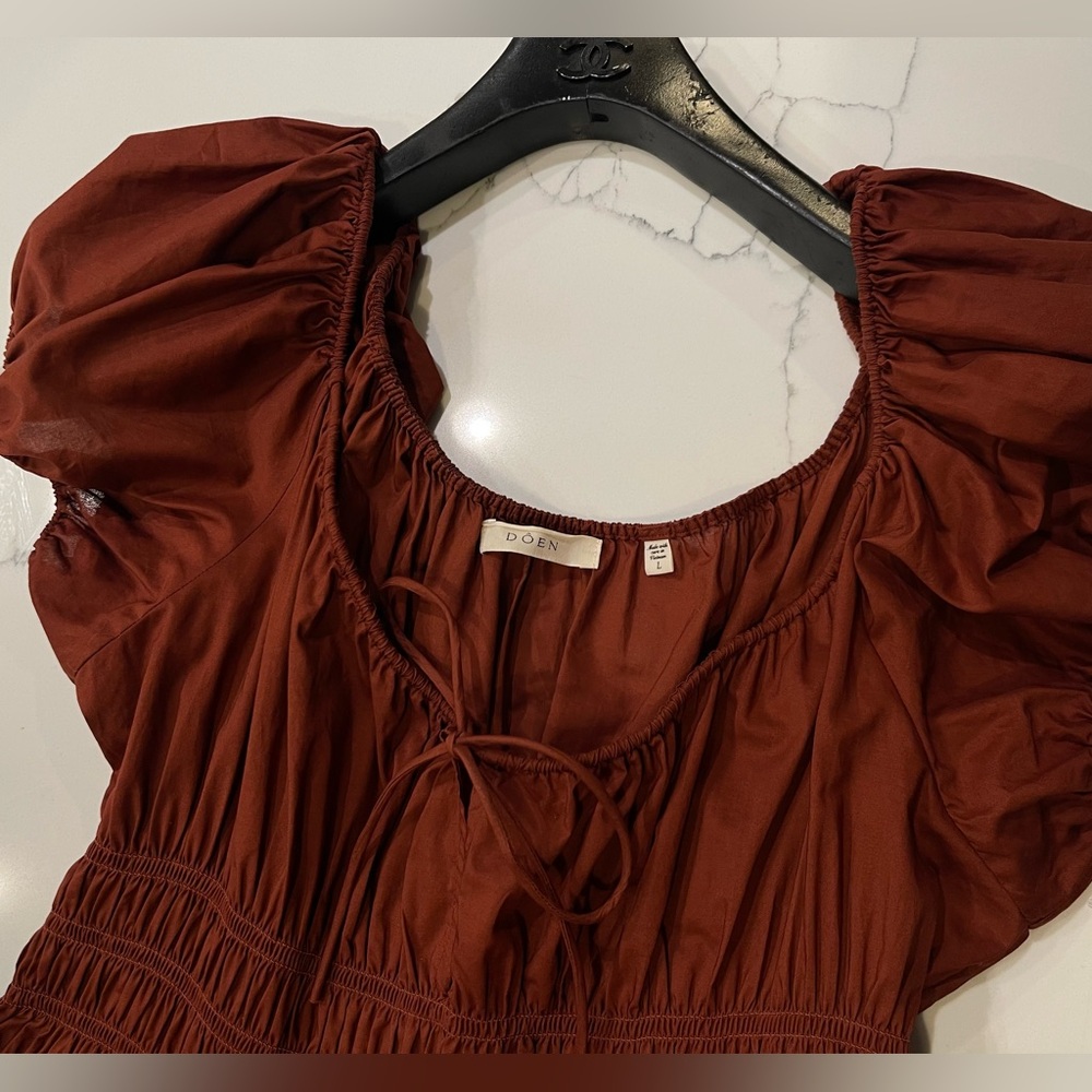 NEW DÔEN Quinn Dress In Amberwood Size Large - Picture 6 of 16